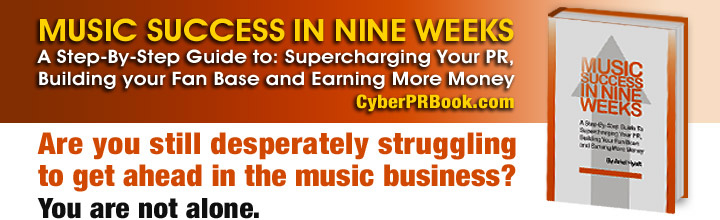 Music Success in Nine Weeks by Ariel Hyatt - A step-by-step guide to supercharging your PR, building your fanbase and earning more money.