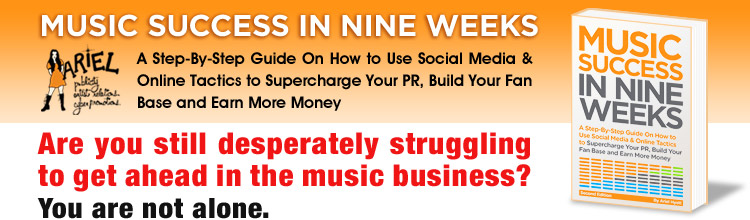 Music Success in Nine Weeks by Ariel Hyatt - A step-by-step guide to supercharging your PR, building your fanbase and earning more money.